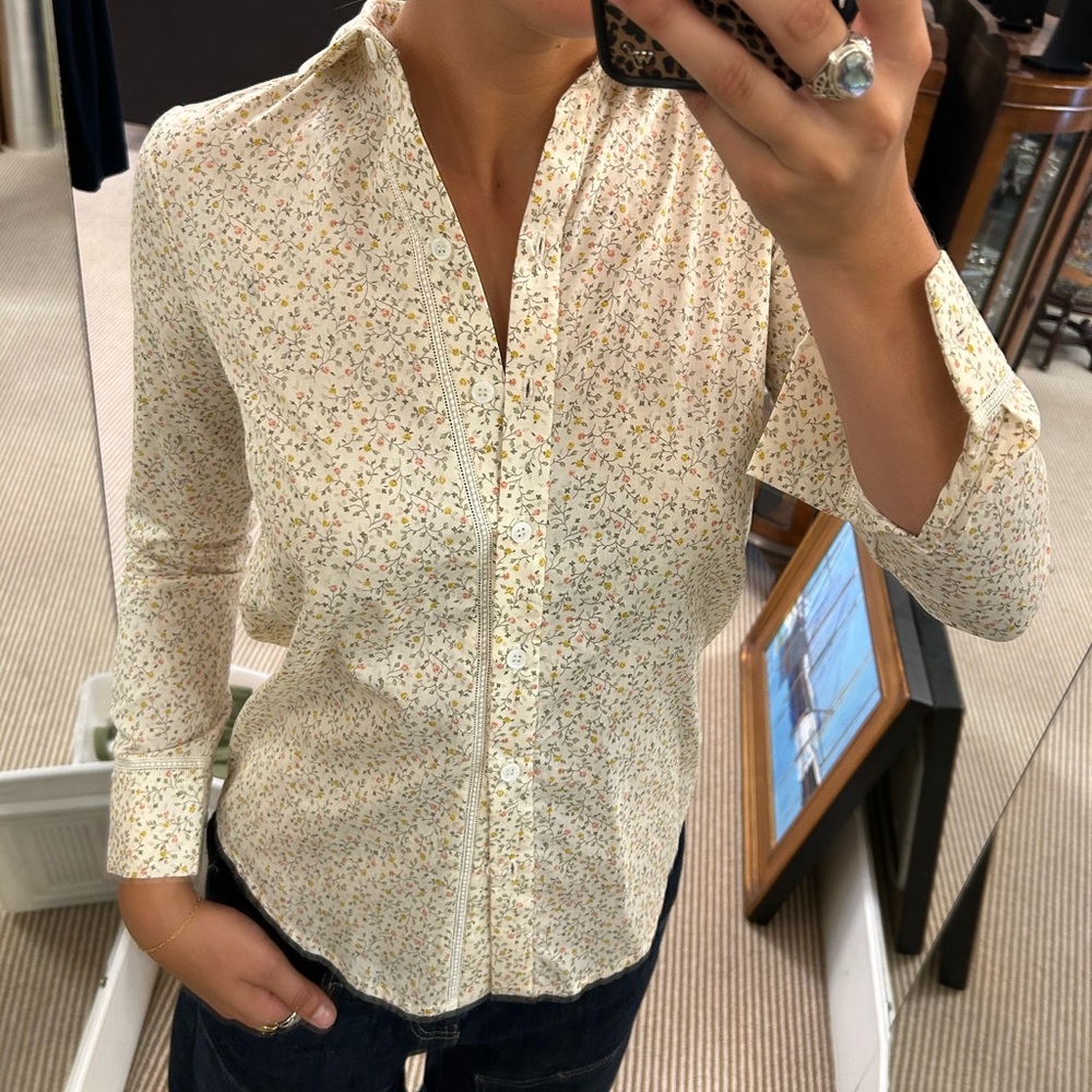 Elegant Floral Button-Down Shirt